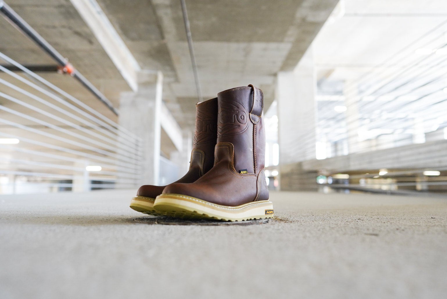 Pull on wedge sole work boots shop