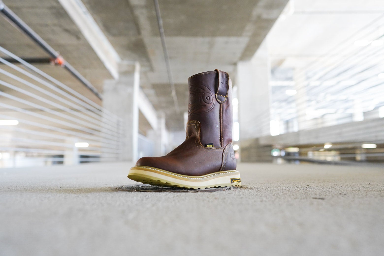 Wedge sole pull on work boots online